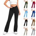 thumbnail image 1 of ZHYou Women Leggings,Flare Workout Drawstring Seamless Butt Lifting Gym Pull On Yoga Pants,Black,Size L, 1 of 8