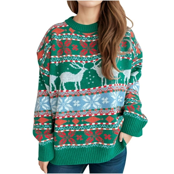 ZHYou Women's Sweaters Ugly Christmas Sweater For Women Funny Christmas Sweater Holiday Party Pullover Sweater Knit Tops