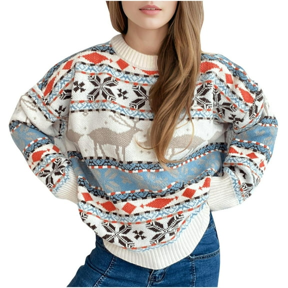 ZHYou Women's Sweaters Ugly Christmas Sweater For Women Funny Christmas Sweater Holiday Party Pullover Sweater Knit Tops