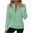 thumbnail image 1 of ZHYou Women's Textured Zip-Front Cable Knit Sweaters Half Zip Pullover with Ribbed Hem, Warm Oversized Winter Top,Sizes:S,M,L,XL,2XL,3XL, 1 of 8