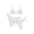 thumbnail image 1 of ZHYou Womens Bikini Sets Halter Neck Tie Triangle String Thong Swimsuit Summer Bathing Suits,White,Size M, 1 of 5