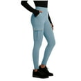 thumbnail image 1 of ZHYou Womens Cargo Leggings Seamless High Waist Workout Leggings Tummy Control Pull On Yoga Pants with Pockets,Light Blue,Size L, 1 of 4