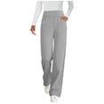 thumbnail image 1 of ZHYou Womens Leggings Slim Fit High Waist Straight Leg Pull On Hiking Yoga Pants with Pockets,Gray,Size L, 1 of 8