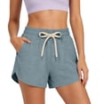 thumbnail image 1 of ZHYou Womens Shorts Drawstring Waist Baggy Fit Lounge Soft Comfy Cotton Blend Casual Shorts with Pockets for Daily Active Use, 1 of 8
