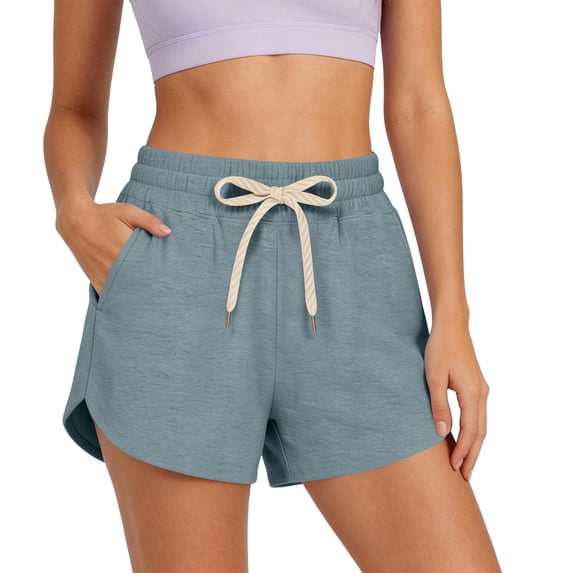ZHYou Womens Shorts Drawstring Waist Baggy Fit Lounge Soft Comfy Cotton Blend Casual Shorts with Pockets for Daily Active Use