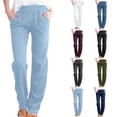 thumbnail image 1 of ZHYou Womens Stretch Denim Pants Wide Leg Elastic Waist Casual Breathable Soft Fashion Workwear Jeans,Light Blue,Size M, 1 of 9