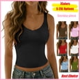thumbnail image 1 of ZHYou Womens Tank Tops Summer Slim Fit Spaghetti Strap V-Neck Tummy Control Basic Camisole,Black,Size L, 1 of 6