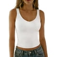 thumbnail image 1 of ZHYou Womens Tank Tops Summer Slim Fit Spaghetti Strap V-Neck Tummy Control Basic Camisole,White,Size 2XL, 1 of 3