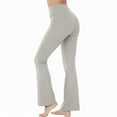 thumbnail image 1 of ZHYou Womens Yoga Pants,Ribbed Knit,Tummy Control,Flared,Stretchy,Bootcut Comfort Fit Loungewear Trousers,Gray,Size M, 1 of 5