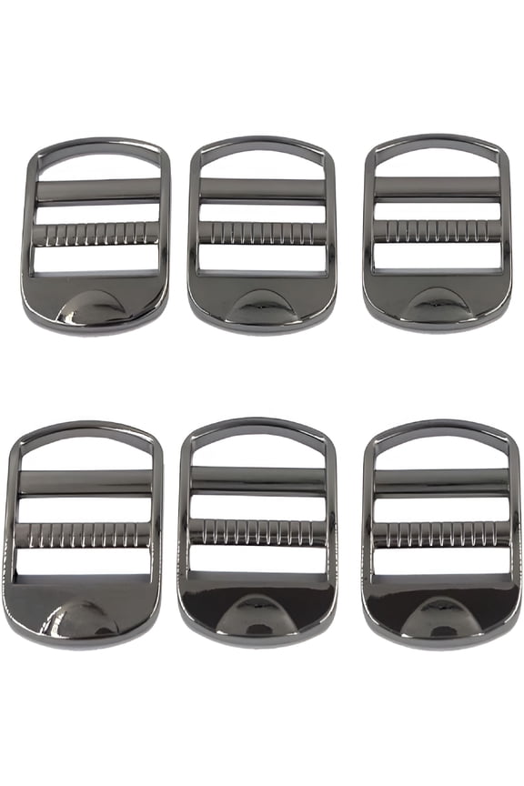 1-1/2 Inch Heavy Duty Metal Zinc Alloy Ladder Lock Slider Adjuster Webbing Release Buckles 6Pcs (Gunmetal)