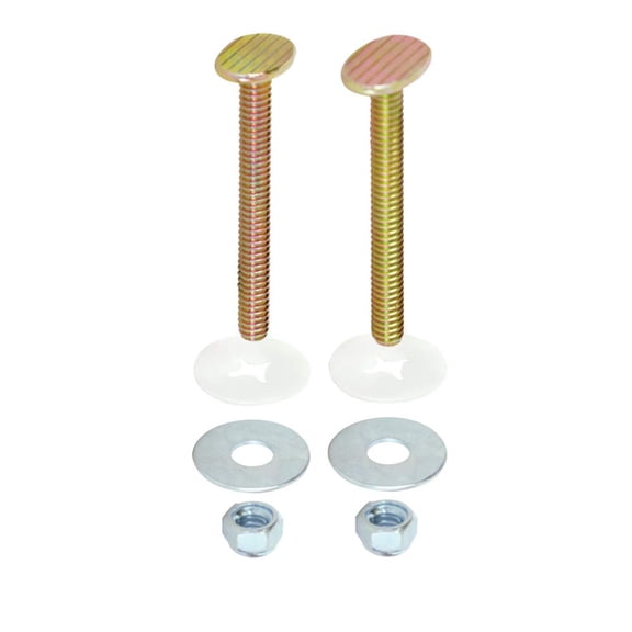 ZHZFKQ 1/4 Inch X 3-1/2 Inch Closet Bolt Set, Brass-Plated Toilet Bolts 40025