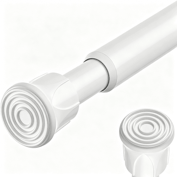 ZHZFKQ 1 Pack Spring Tension Curtain Rod 17-28 Inch,5/8 Inch Diameter White Adjustable Small Short Tension Curtain Rods No Drill Extendable Spring Loaded Tension Rod for Doorway Closet Window Kitchen
