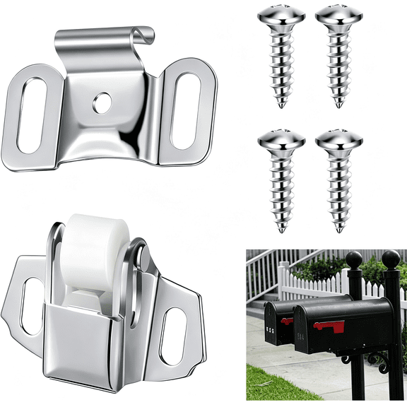 ZHZFKQ 1 Set Mailbox Replacement Roller Catch Latch with Screws Hardware Roller Wheel Spring Door Catch Latch for Cabinet Doors Rv Camper Kitchen Mailbox Door Replacement