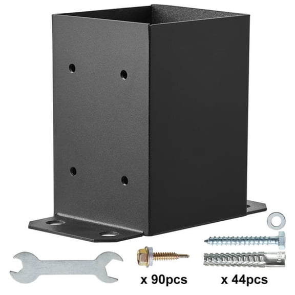 ZHZFKQ 10-Pack 4x4 Post Anchors,3.6"x3.6" Inner Dimension,Durable Powder-Coated Support Brackets in Matte Black for Deck,Pavilion,and Railing Foundation
