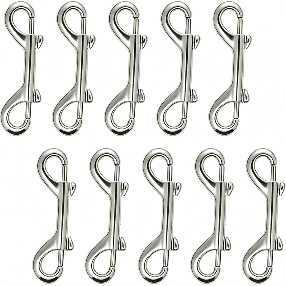 ZHZFKQ 10 Pack Double Ended Snap Hooks,3.5" Zinc Alloy Swivel Bolt Snap Clip|Trigger Gate Carabiner Hook for Pet Dog Leash,Keys,Chains,Hanging,Farm,Indoor&Outdoor Use