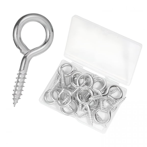 ZHZFKQ 10 Pcs 2.2 Inches Eye Hooks,M5 Screw Eye Hooks,Heavy Duty Screw Eye Bolt,Load Bearing 150Lb,Eye Bolt for Indoor&Outdoor Use