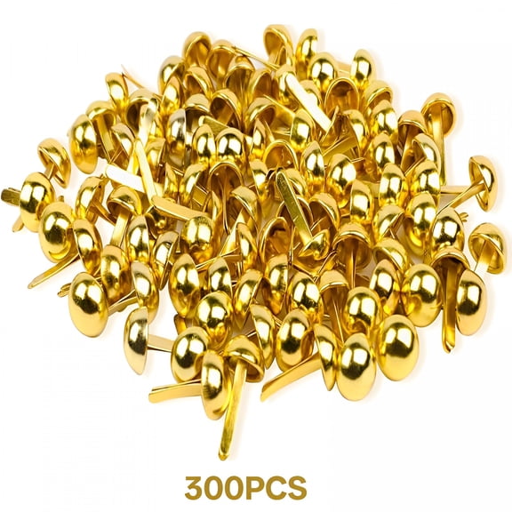 ZHZFKQ 100 PCS Brass Paper Fasteners Metal Brass Fasteners,Mini Brads for Paper Crafts DIY Pins for Crafts (Gold)