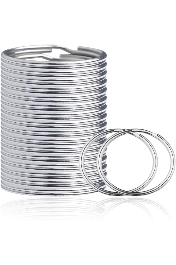 100 Pcs Round Key Rings, Sturdy Nickel Plated Metal O Rings Split Keychain Rings for Home, Office, and Car Keys, Organized Key Chain Rings (Silver, 1 Inch)