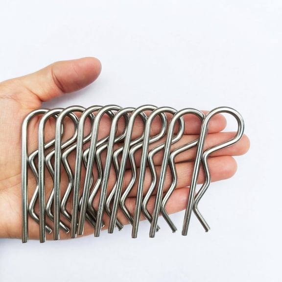 ZHZFKQ 10Pcs Heavy Duty Cotter Pins Hitch Pins Clip R Clips,Stainless Steel Spring Retaining Wire Hair Pins,Large for Trailer Tractors Mower Carts Truck Pin Clip,Strong Spring Tension M3.5X75Mm