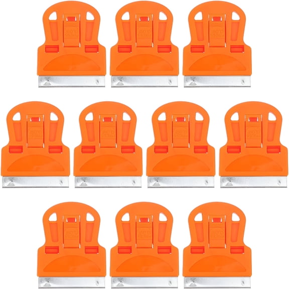 ZHZFKQ 10Pcs Plastic Razor Scrapers Mini Razor Blade Scraper Tool with Slanted Edge for Removing Labels Decals Stickers Adhesive Residue Gasket Cleaning on Car Windows Glass Surfaces