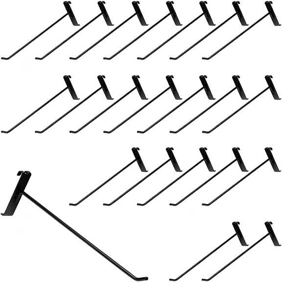ZHZFKQ 12"Gridwall Hooks,Grid Panel Hanging Hooks for Retail,Home,And Workspace Organization,Displays,And Storage Solutions 12"40Pack Hanging Hooks (Black)