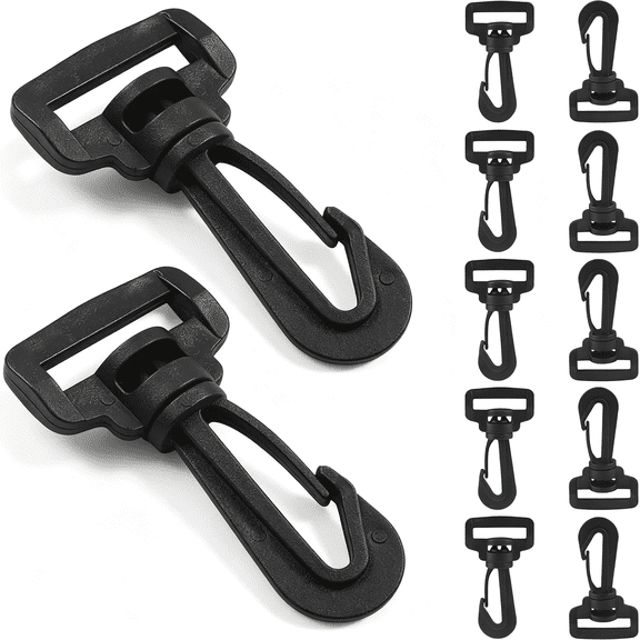 ZHZFKQ 12 Pack Plastic Swivel Snap Hook Clips, Heavy Duty Rotary Clasp Shoulder Strap, Durable Plastic Snap Hook