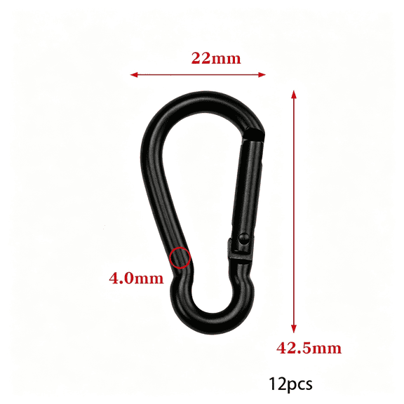 ZHZFKQ 12 Pcs Carabiner Clip Spring Snap Hook-M4 1.57" Heavy Duty Snap Hooks Quick Link for Bird Feeders Or Dog Leash&Harness,110 Lbs Capacity Small Carabiner