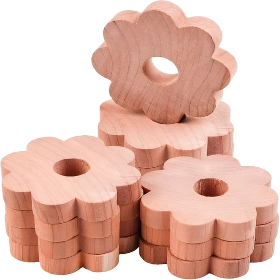 ZHZFKQ 12 Pcs Cedar Blocks for Clothes Storage,Cedar Chips for Closets and Drawers,Fresh Cedar Rings,Cedar Planks for Closets Wardrobe Clothes Storage Freshener