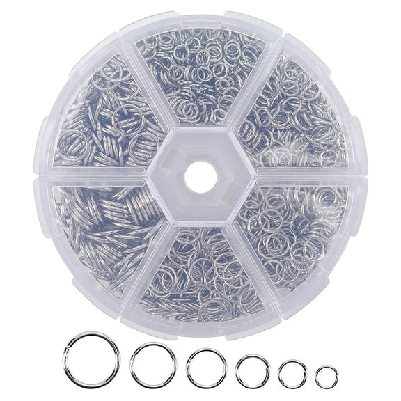 ZHZFKQ 1390Pcs O Ring Metal Open Jump Rings Set Metal Jump Rings for Jewelry Making Jump Rings for Jewelry Making,Silver