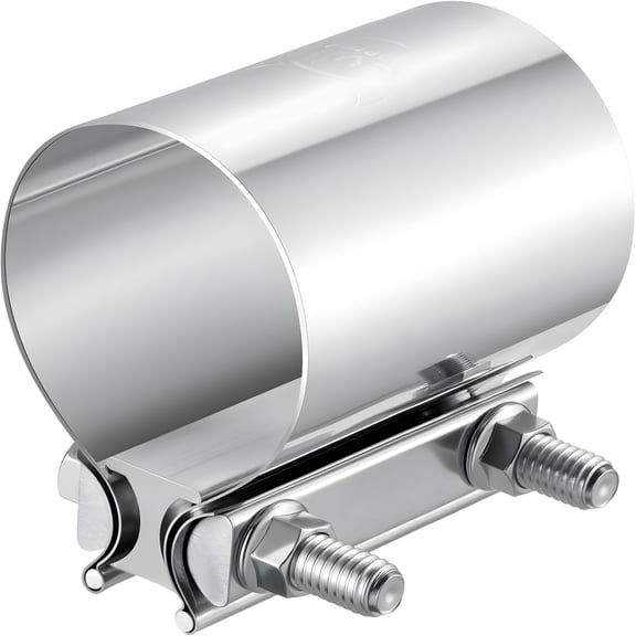 ZHZFKQ 2.5 inch Exhaust Clamp, 2 1/2" Butt Joint Band Clamp Sleeve Coupler Stainless Steel for Pipes, Mufflers, Catalytic Converters (1PC, 2.5 in)