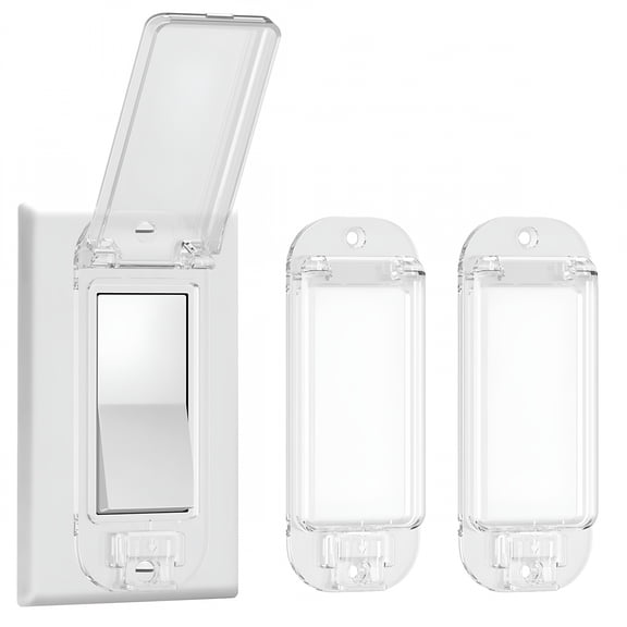 ZHZFKQ 2 Light Switch Guard Cover,Proof Wall Switch Cover Guard for Rocker Light Switch Protects Your Lights Or Circuits From Being Accidentally Turned on Or Off