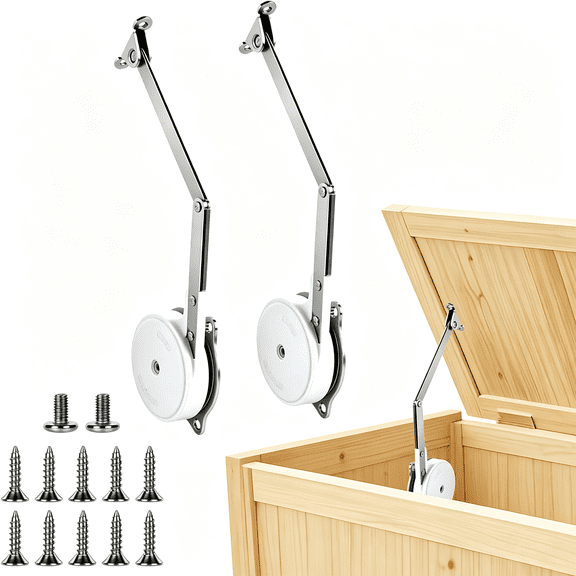 ZHZFKQ 2 Pack Toy Box Hinges,Soft Close Hinges with Adjustable Tension&Multi-Angle Function,Zinc Alloy Lid Support Hinges for Wooden Chests,Cedar,Storage Benches and Trunk