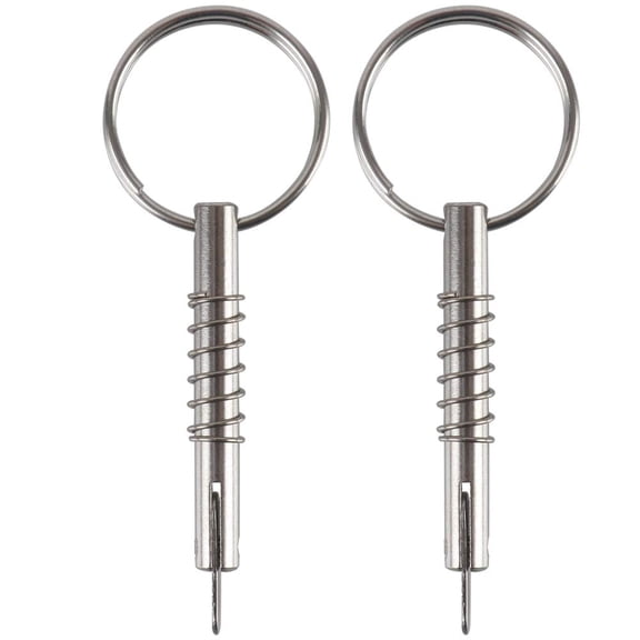 ZHZFKQ 2 Pcs Quick Release Pin W/Drop Cam & Spring, Diameter 1/4"(6.3Mm), Usable Length 1.3"(33Mm), Overall Length 2"(51Mm), Full 316 Stainless Steel, Bimini Top Pin, Marine Hardware