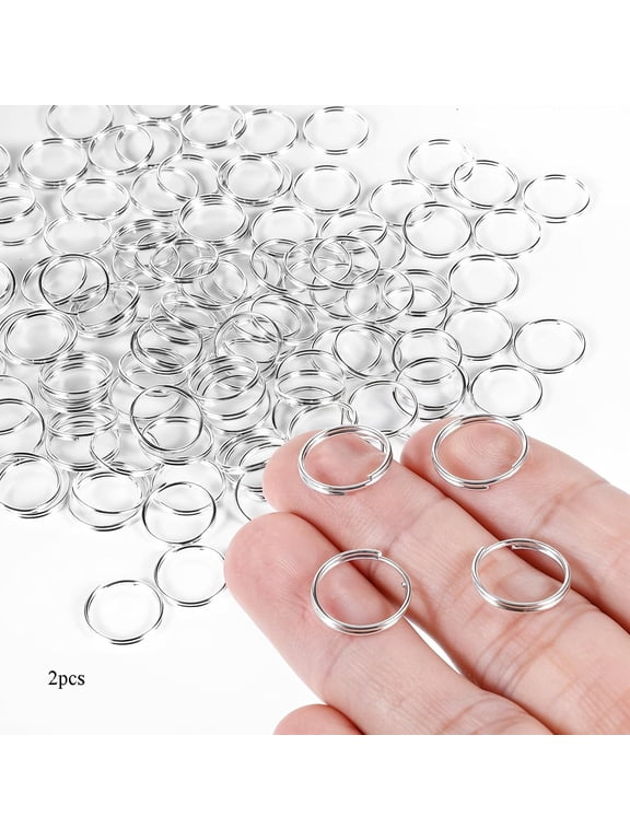 200Pcs 1/2" Small Split Ring for Keychains, Stainless Steel Double Loops Split Rings Key Chain Ring Small Key Rings for Craft Pet Collar Tag Luggage Tag Diy Craft Accessories