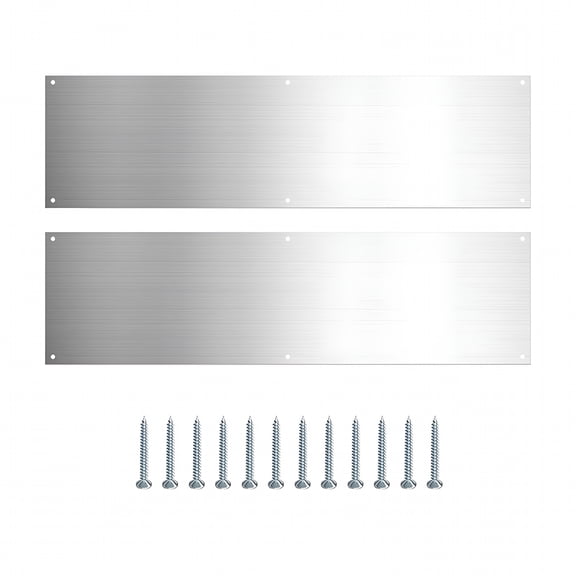 ZHZFKQ 2026 New 1 Set Stainless Steel Door Kick Plate to Protect the Bottom of Door Decorative Door Push Plate Scratch-Resistant & Wear-Resistant Metal Door Protector for Indoor & Outdoor Door Panels