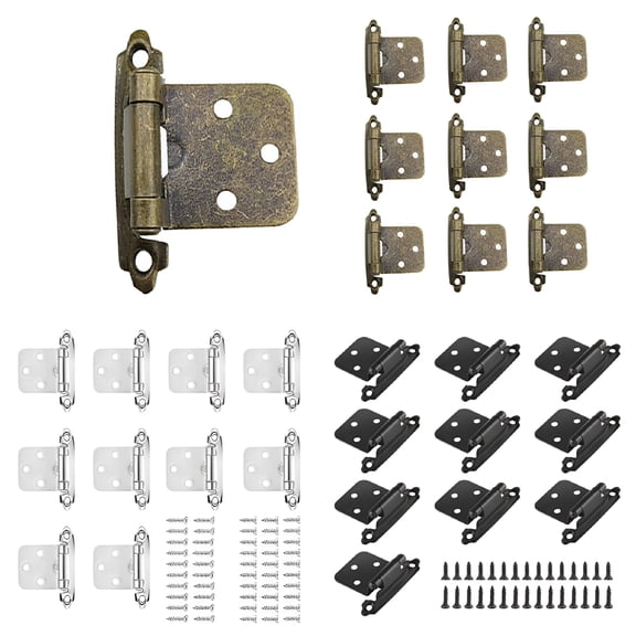 ZHZFKQ 2026 New 10 Pcs Self Closing Overlay Flush Cabinet Hinge for Kitchen, Cabinet, Cupboard, Wardrobe, Door Heavy Duty Door Cupboard Hinges