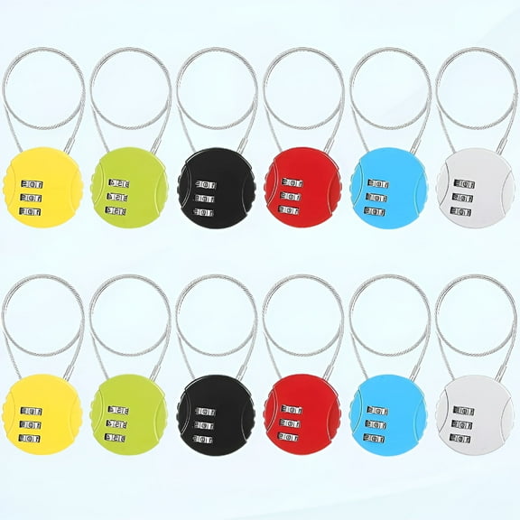ZHZFKQ 2026 New 12Pack Combination Lock 3 Digit Outdoor Waterproof Mini Padlock Wire Rope School Gym Locker Lock Small Luggage Locks Resettable Gate Locks for Fence Storage Trolley Case,6 Colors