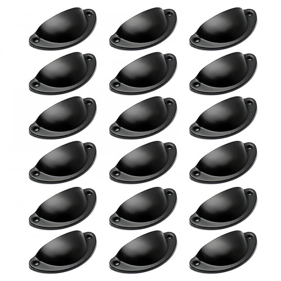 ZHZFKQ 2026 New 12X Kitchen Cupboard Cabinet Cup Drawer Furniture Shell Pull Handle with Screws Shell Cup Handles Black Half Moon Vintage Cupboard Door Drawer Cabinet Cupped Handles Pulls Knobs