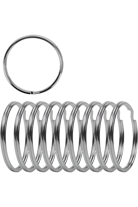 2026 New 2 Inch Flat Key Rings-Large Split Key Rings-Silver Steel Round Edged Circular Keychain Ring Clips-Sturdy Key Chain Ring Connector (Pack of 10)