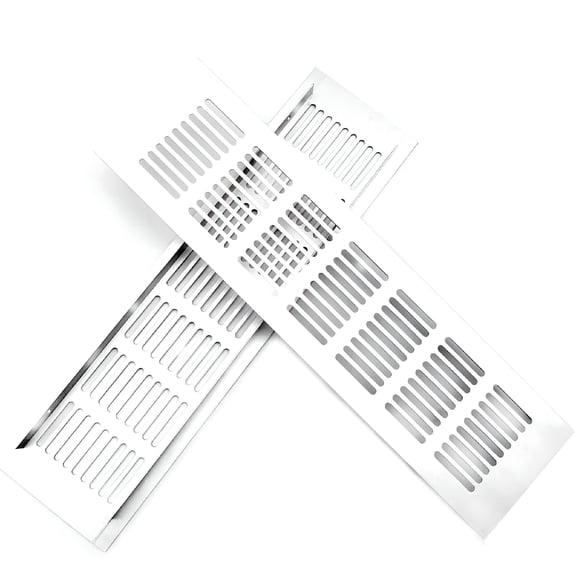 ZHZFKQ 2026 New 2 Pcs 8*30Cm Door Vent Two Sided Ventilation Cover Door Air Vent Aluminum Exterior Vent Two Sided Door Louver Vent Door Grille Vent Overflow Ventilation Grill Wall Vent for Side Wall