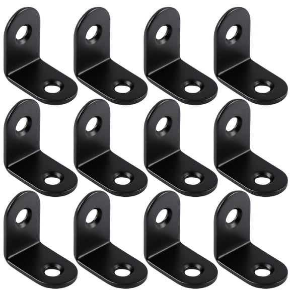 ZHZFKQ 2026 New 20Pcs Right Angle Corner Braces Stainless Steel L-Shaped Bracket Corner Codes Black