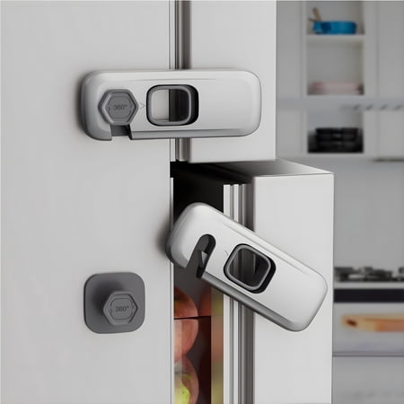 ZHZFKQ 2026 New(2Pcs)Child Proof Refrigerator Lock,Baby Proofing Cabinet Locks,Oven Lock Child Safety,Fridge Lock,For Fridge,Drawers,Dishwasher,Oven,Cupboard,Closet,Adhesive,No Tools Need
