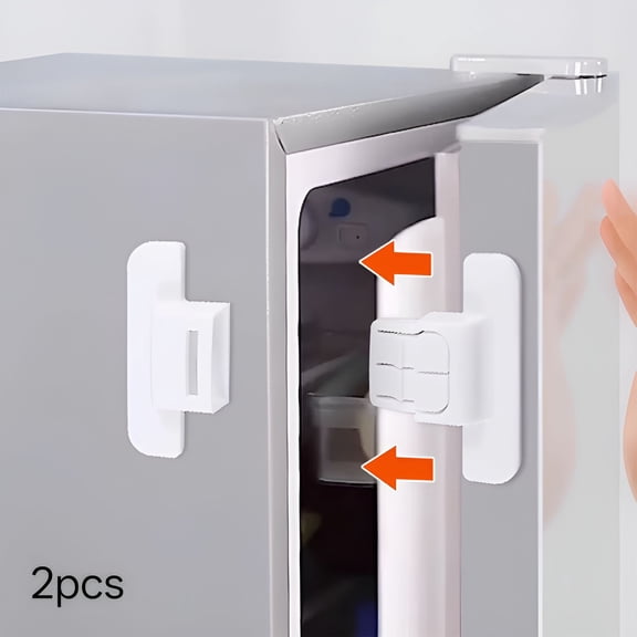 ZHZFKQ 2026 New 2Pcs Home Refrigerator Fridge Freezer Door Lock Latch Catch,For Cabinet,Drawer,Appliance Safety Lock Convenient to Install and Use Adhesive No Tools Need Or Drill