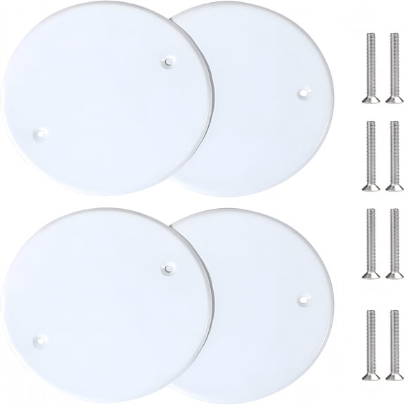 ZHZFKQ 2026 New 4Pcs Ceiling Blank-Up Cover Plate Round Outlet Cover Plastic Electrical Cover Ceiling Holes Blank Cover Wall Plate Electrical Covers for Home,Office,Apartment,Garage,Workshop