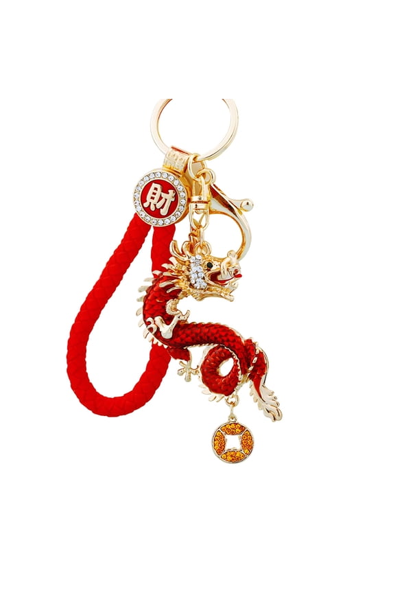 2026 New Chinese Dragon Keychain Dragon Keychain Chinese Zodiac Dragon Keychain Diy Backpack Handbag Decoration Key Ring Pendant Ornament New Year Spring