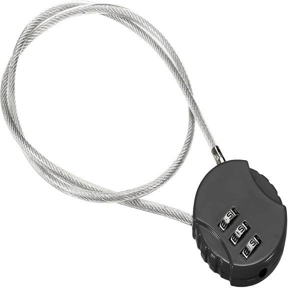 ZHZFKQ 2026 New Combination Lock 20 Inch,3 Digit Outdoor Waterproof Code Padlock with Wire Rope for Luggage Gym Locker Fence Toolbox Backpack for Luggage, Locker, Backpack, Toolbox, Fence, Gym, Black