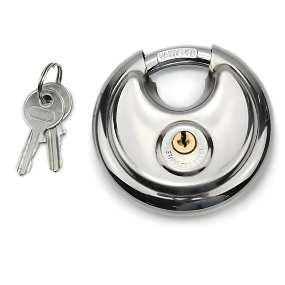 ZHZFKQ 2026 New Disc Padlock with Key,Storage Unit Lock,Discus Pad Lock Heavy Duty Round Circle Lock for Warehouse,Garage,Gym,Storage Locker,And Outdoors