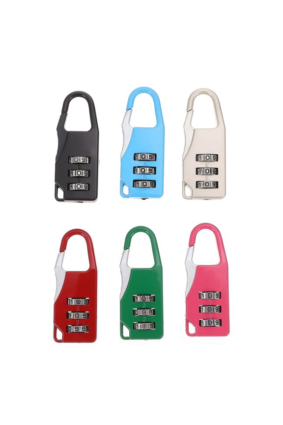 2026 New Door Padlock 6Pcs 3-Digit Luggage Locks for Backpacks, Drawers, Suitcases, 2.17"X0.79"X0.28" for Travel, Luggage Security, Backpacks, Drawers, School, Gym.