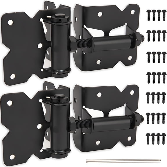 ZHZFKQ 2026 New Gate Hinges Heavy Duty,Self Closing Gate Hinges for Fences 2 Pa,Fence Gate Hinges Adjustable Vinyl Gate Hinges Heavy Duty Gate Hinges with 28 Pcs Screws