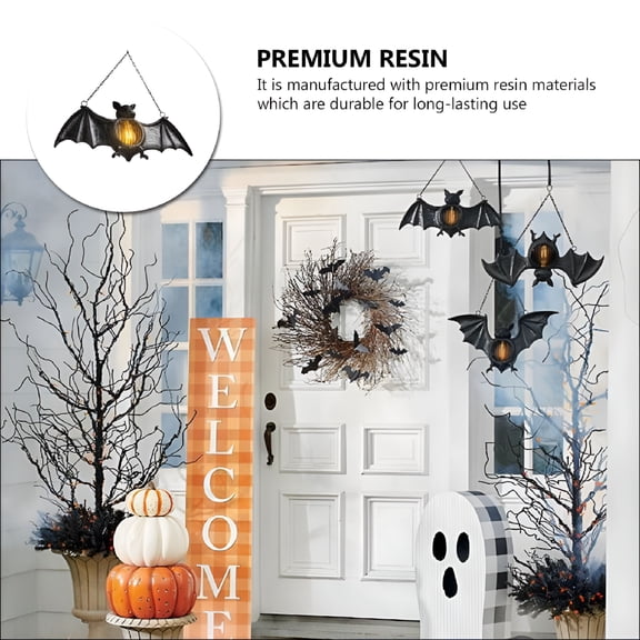 ZHZFKQ 2026 New Hanging Bat Lantern for Party Hosts 6.7X3.7In for Halloween Parties, Spooky Decorations, Outdoor Events, Night Lighting, Party Ambiance.